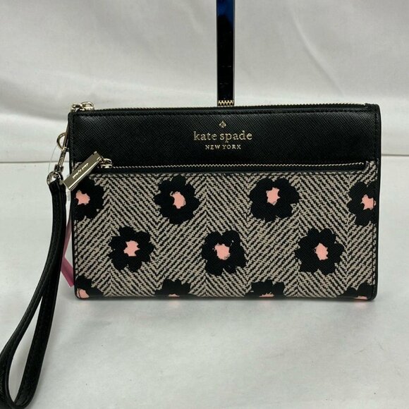 NWT kate spade Staci Herringbone Floral Medium Wristlet - Picture 1 of 9